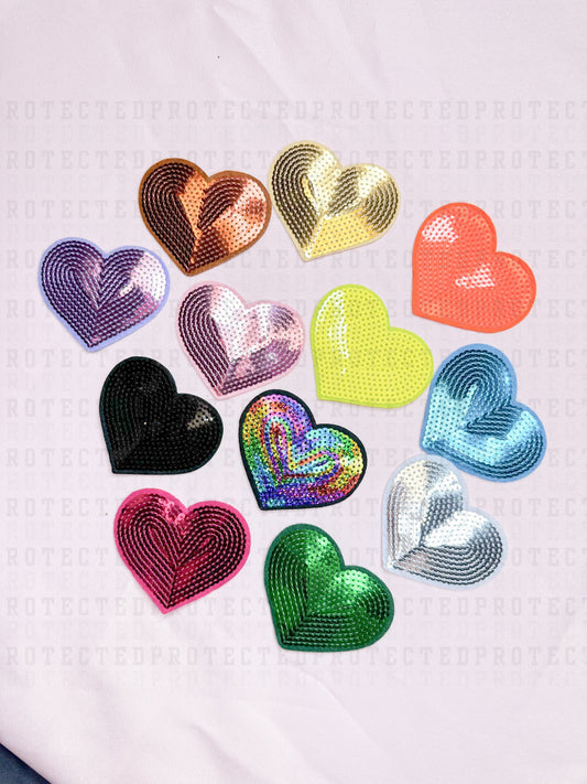 SEQUIN HEARTS - HAT PATCH