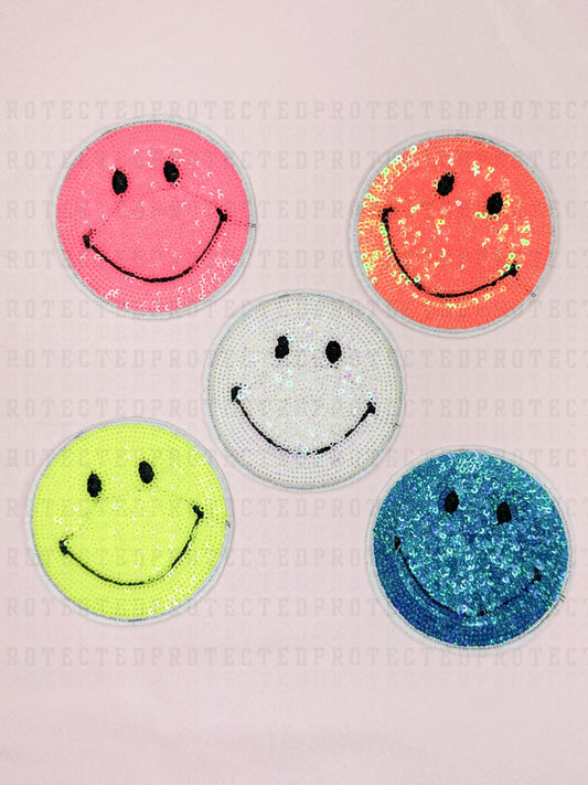 LARGE SEQUIN SMILEY - HAT PATCH