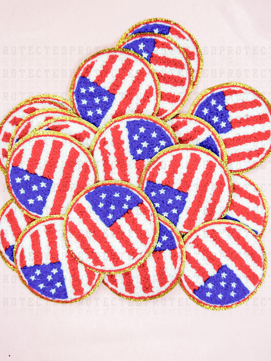 RED WHITE BLUE CIRCLE - HAT PATCH