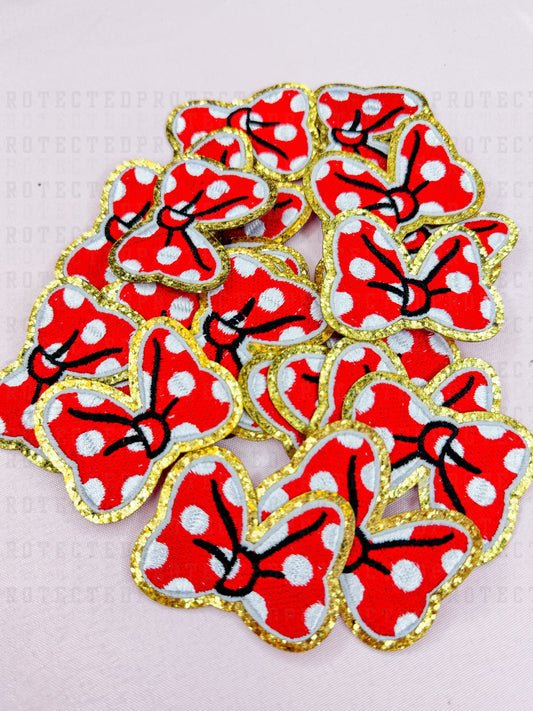 RED POLKADOT BOW - HAT PATCH