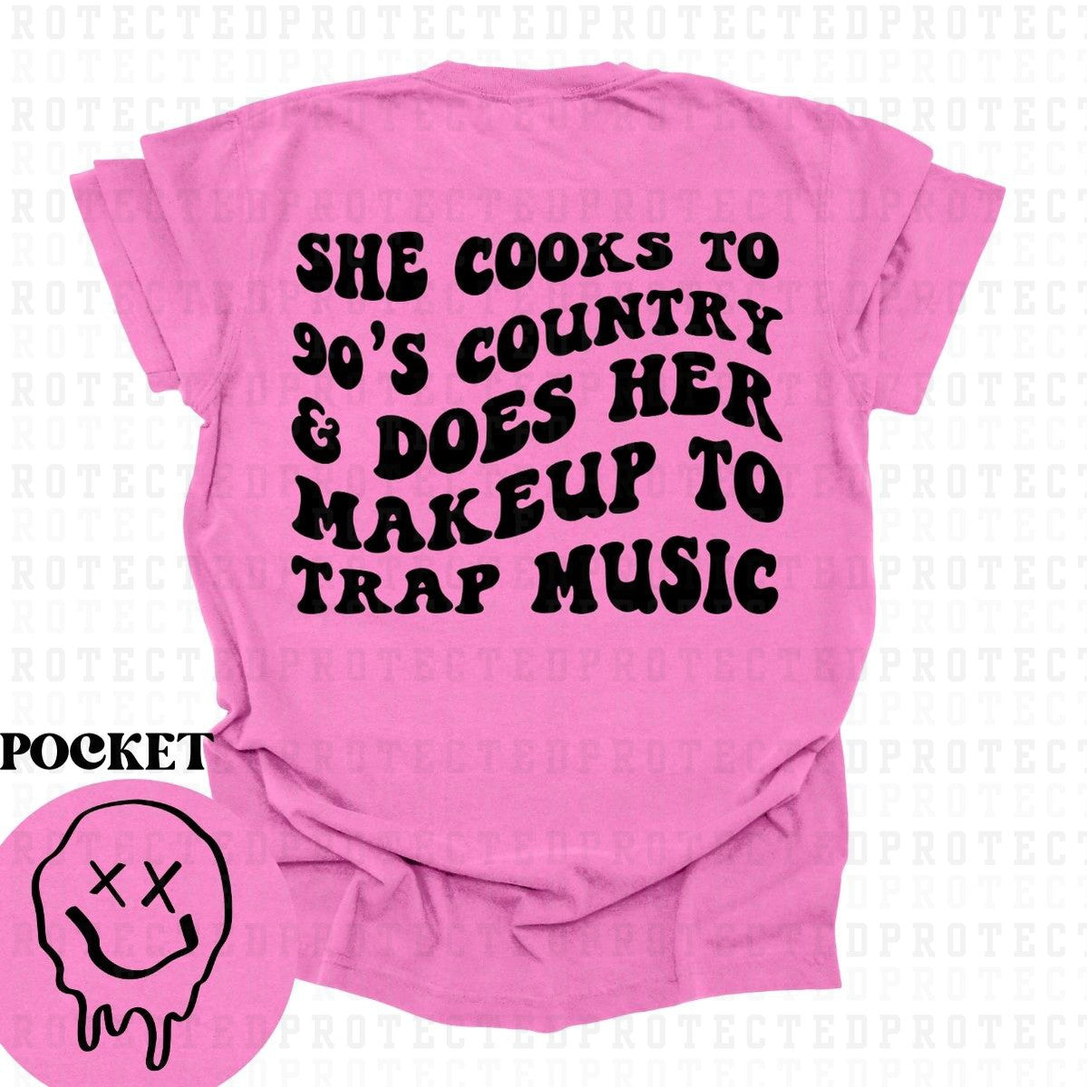 SHE COOKS TO 90'S COUNTRY (POCKET/BACK) - DTF TRANSFER