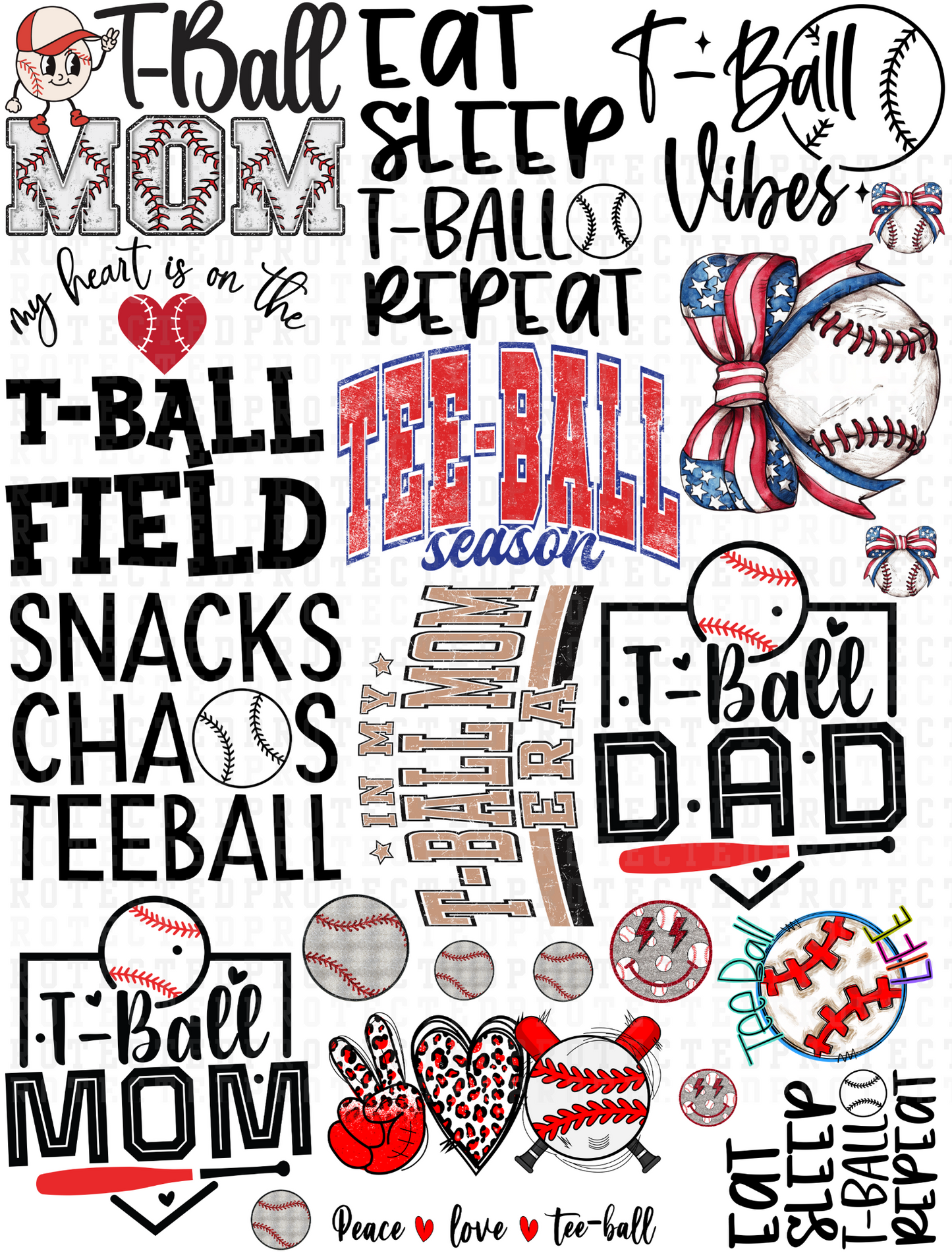 T-BALL  -  30" x 40" PRE-MADE GANG