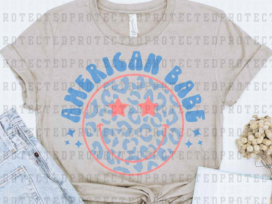 AMERICAN BABE SMILEY LEOPARD- DTF TRANSFER