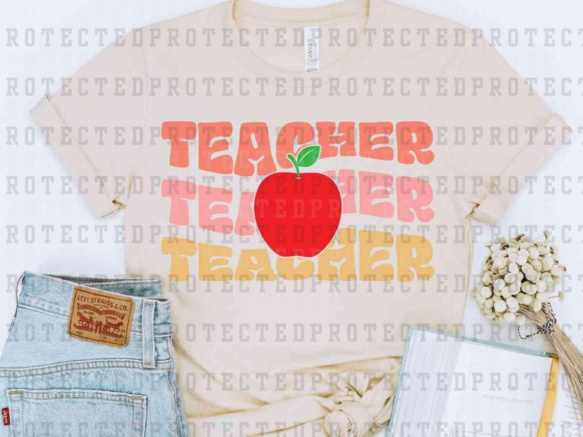 TEACHER x3 APPLE - DTF TRANSFER