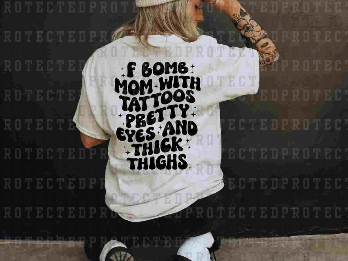 F BOMB MOM WITH TATTOOS *SINGLE COLOR* - DTF TRANSFER