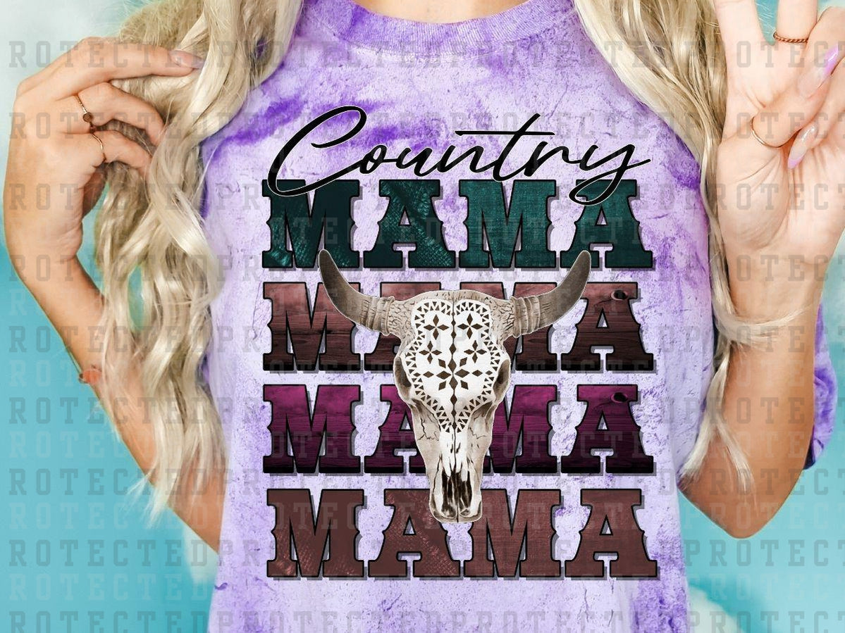 COUNTRY MAMA COW SKULL - DTF TRANSFER