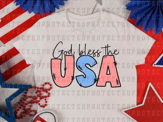 GOD BLESS THE USA PASTEL SKETCH - DTF TRANSFER