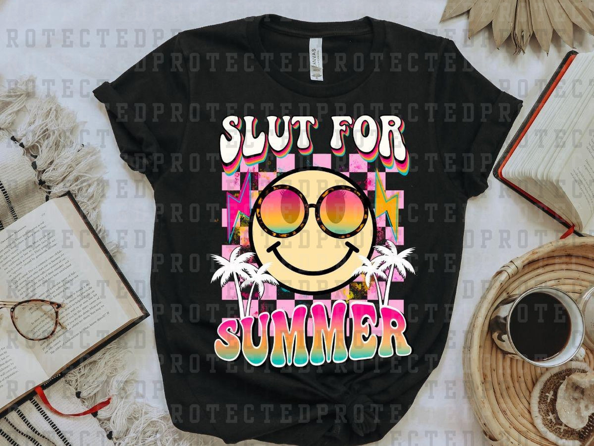 SLUT FOR SUMMER - WHITE/PINK - DTF TRANSFER