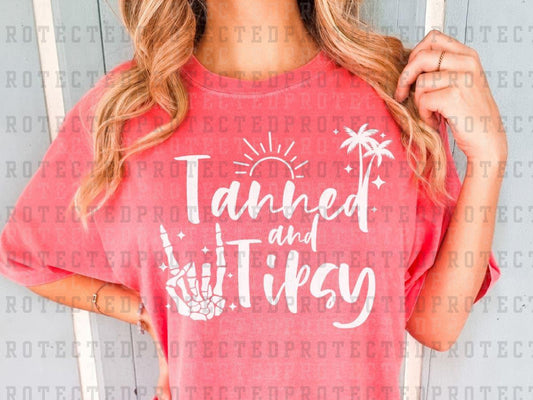 TANNED AND TIPSY *SINGLE COLOR* - DTF TRANSFER