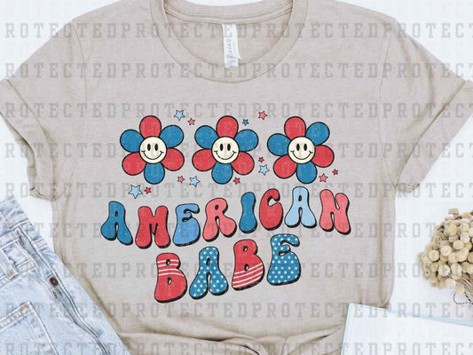 AMERICA BABE SMILEY FLOWERS - DTF TRANSFER