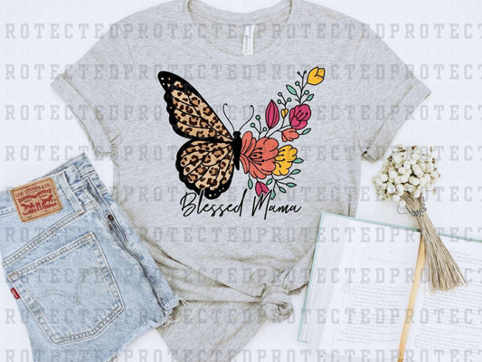 BLESSED MAMA FLORAL BUTTERFLY - DTF TRANSFER