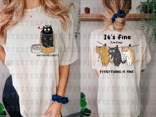 EVERYTHING'S FINE CATS (POCKET/BACK) - DTF TRANSFER