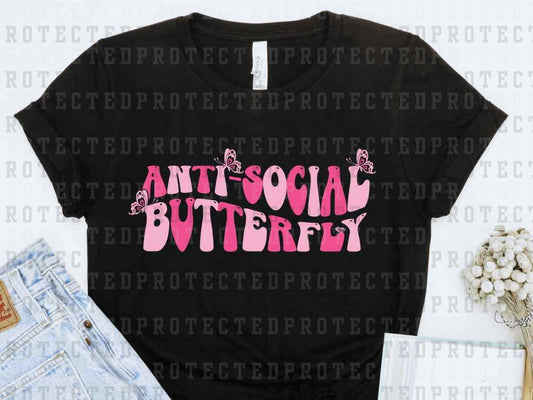 ANTI SOCIAL BUTTERFLY PINK - DTF TRANSFER