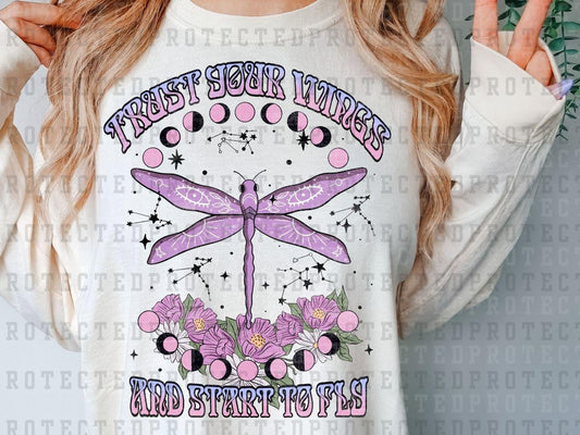 TRUST YOUR WINGS AND START TO FLY PURPLE - DTF TRANSFER