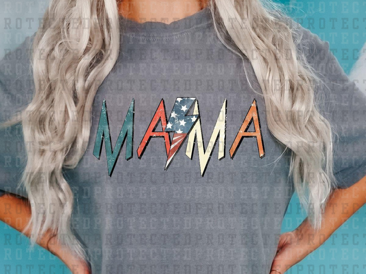 MAMA PATRIOTIC LIGHTNING BOLT - DTF TRANSFER