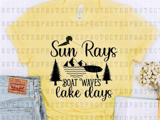 SUN RAYS LAKE DAYS *SINGLE COLOR* - DTF TRANSFER