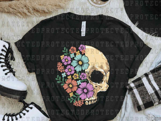 HALF FLORAL HALF SKULL - DTF TRANSFER