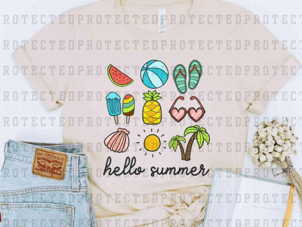 HELLO SUMMER MINI LOGOS - DTF TRANSFER