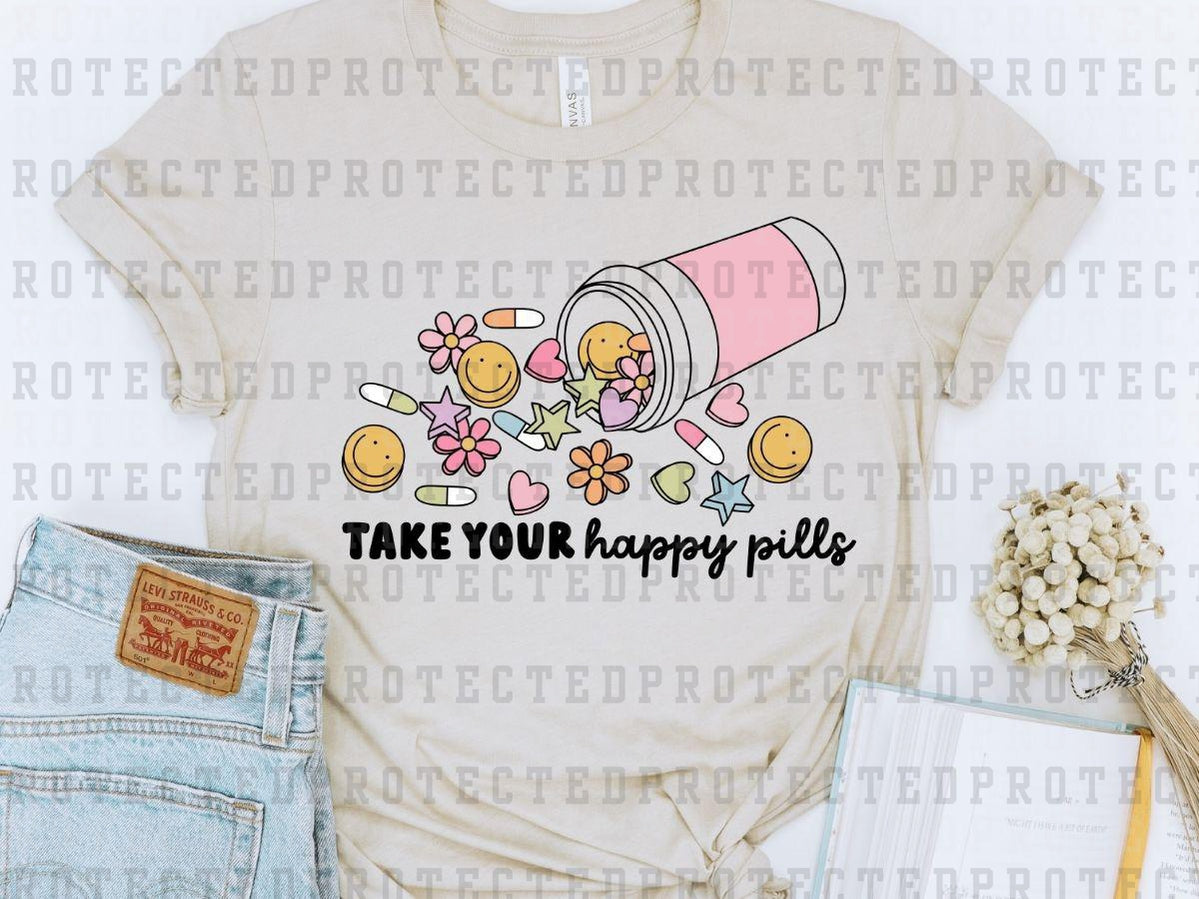 TAKE YOUR HAPPY PILLS PINK - DTF TRANSFER