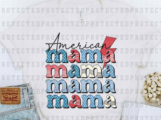 AMERICAN MAMA x4 LIGHTING BOLT - DTF TRANSFER