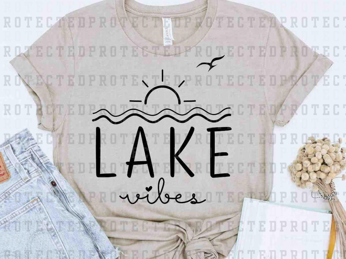 LAKE VIBES WAVES SUN *SINGLE COLOR* - DTF TRANSFER