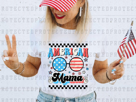 AMERICAN MAMA BLACK CHECK SHADES - DTF TRANSFER