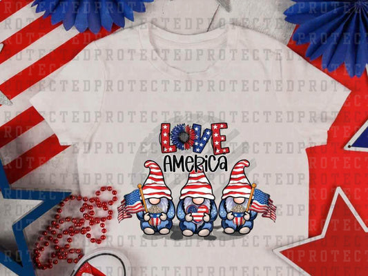 LOVE AMERICA 3 GNOMES - DTF TRANSFER