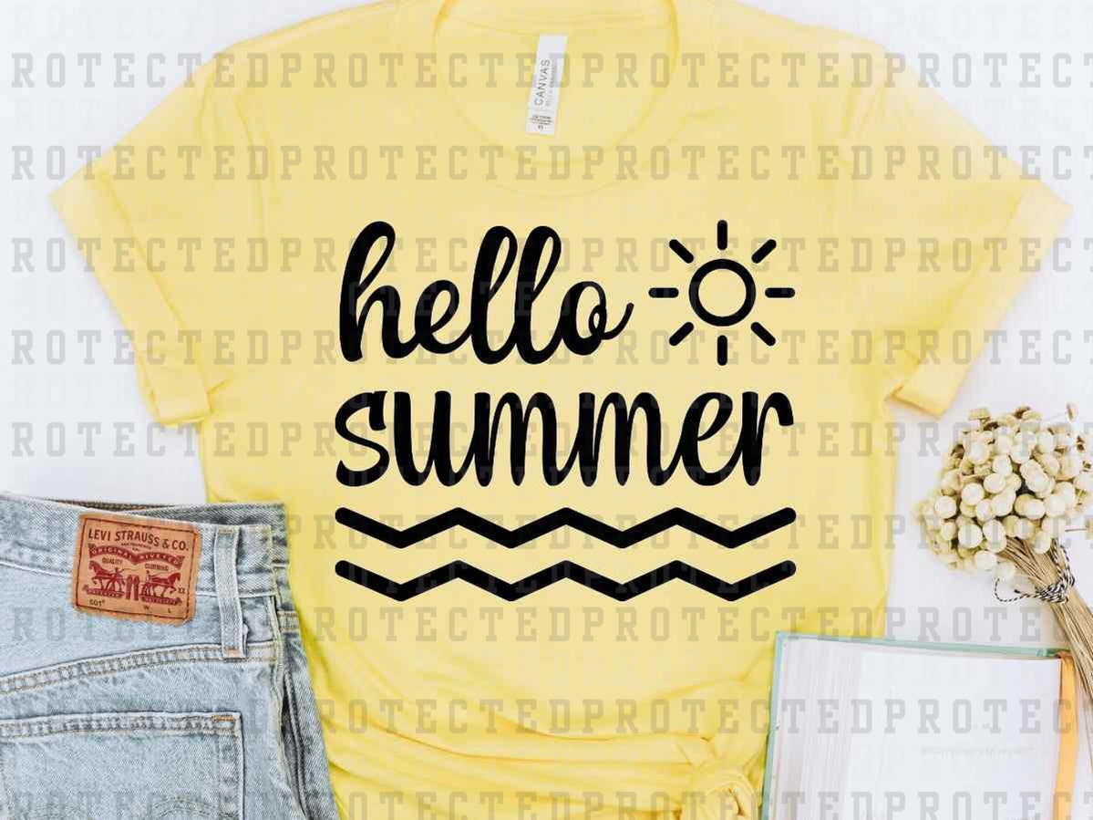 HELLO SUMMER *SINGLE COLOR* - DTF TRANSFER