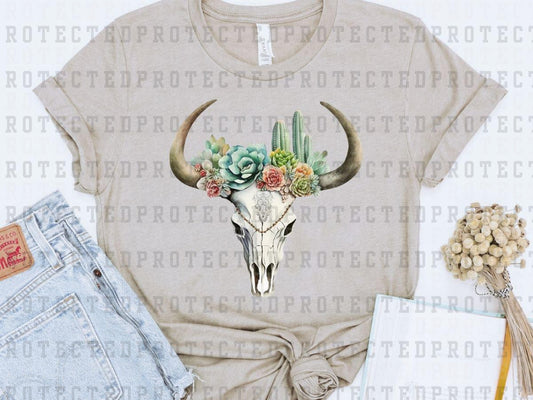 SUCCULENT COW SKULL - DTF TRANSFER