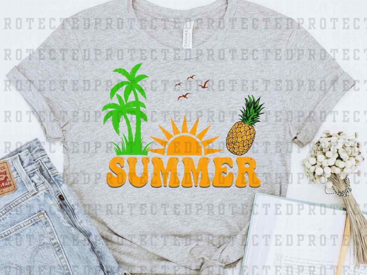 SUMMER PALM TREES AND PINEAPPLES - DTF TRANSFER