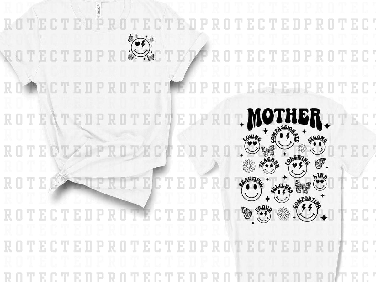 MOTHER SMILEY (SINGLE COLOR/POCKET/BACK)- DTF TRANSFER