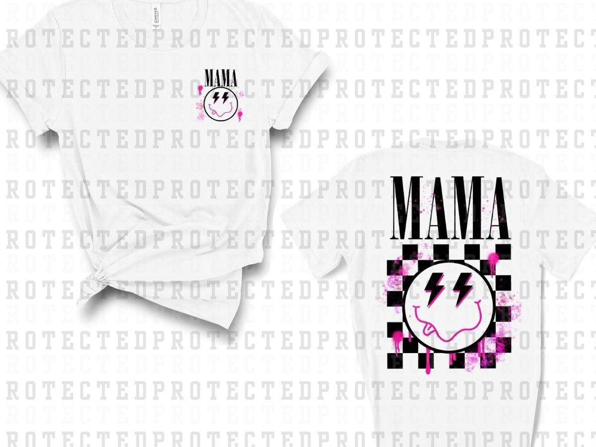 MAMA SMILEY CHECKER (POCKET/BACK)- DTF TRANSFER