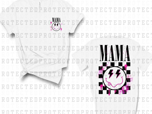 MAMA SMILEY CHECKER (POCKET/BACK)- DTF TRANSFER