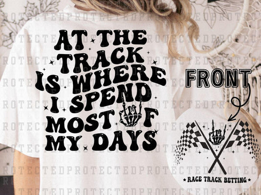 AT THE TRACK (SINGLE COLOR/POCKET/BACK ) - DTF TRANSFER