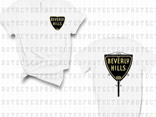 BEVERLY HILLS YELLOW (POCKET/BACK)- DTF TRANSFER