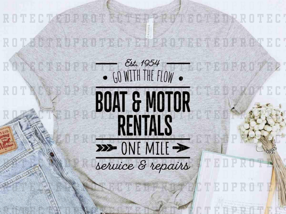 BOAT AND MOTOR RENTALS *SINGLE COLOR* - DTF TRANSFER