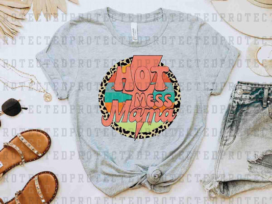 HOT MESS MAMA LEOPARD CIRCLE - DTF TRANSFER