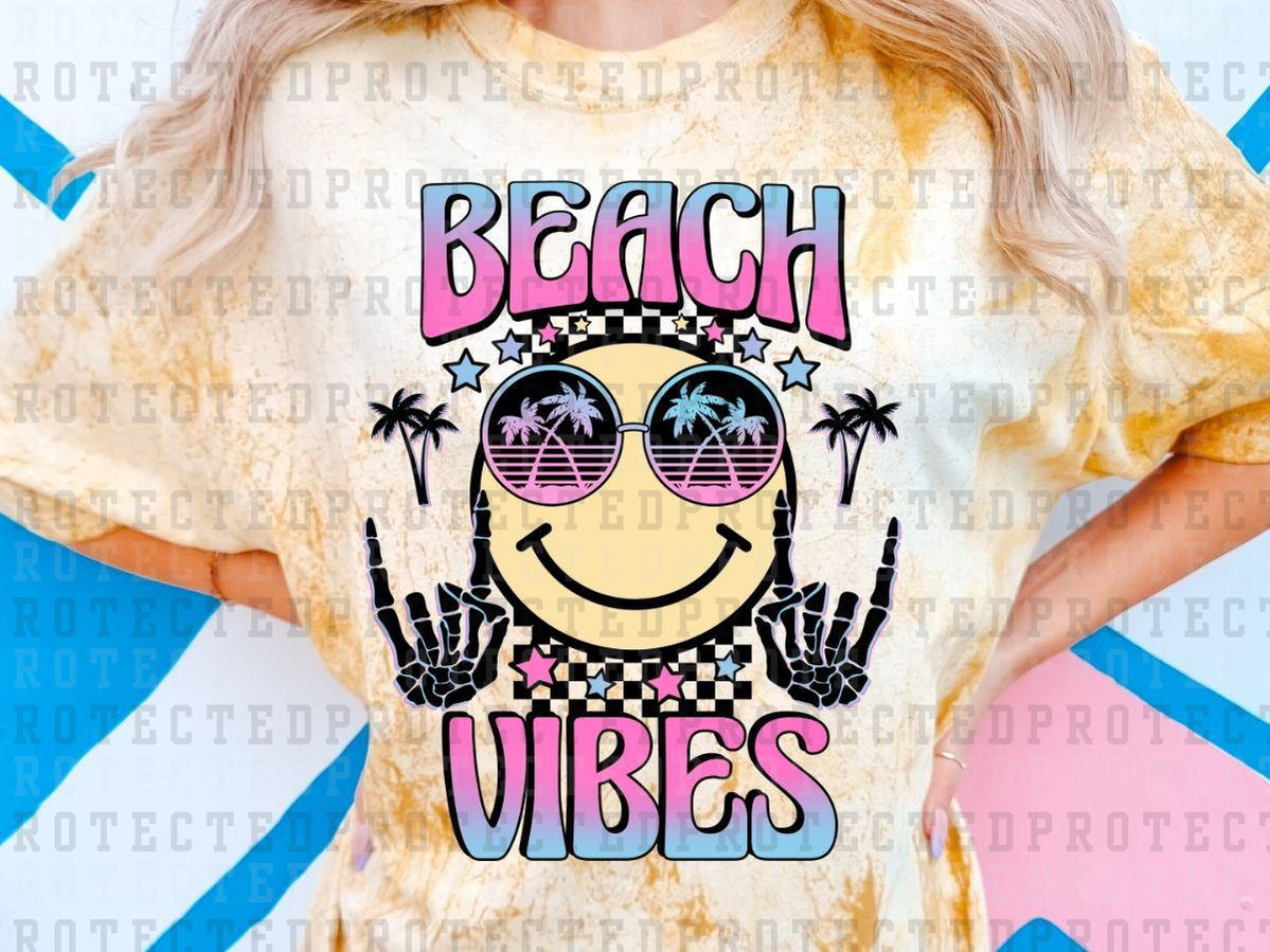 BEACH VIBES ROCKER SMILEY - DTF TRANSFER