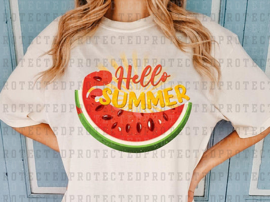 HELLO SUMMER WATERMELON - DTF TRANSFER