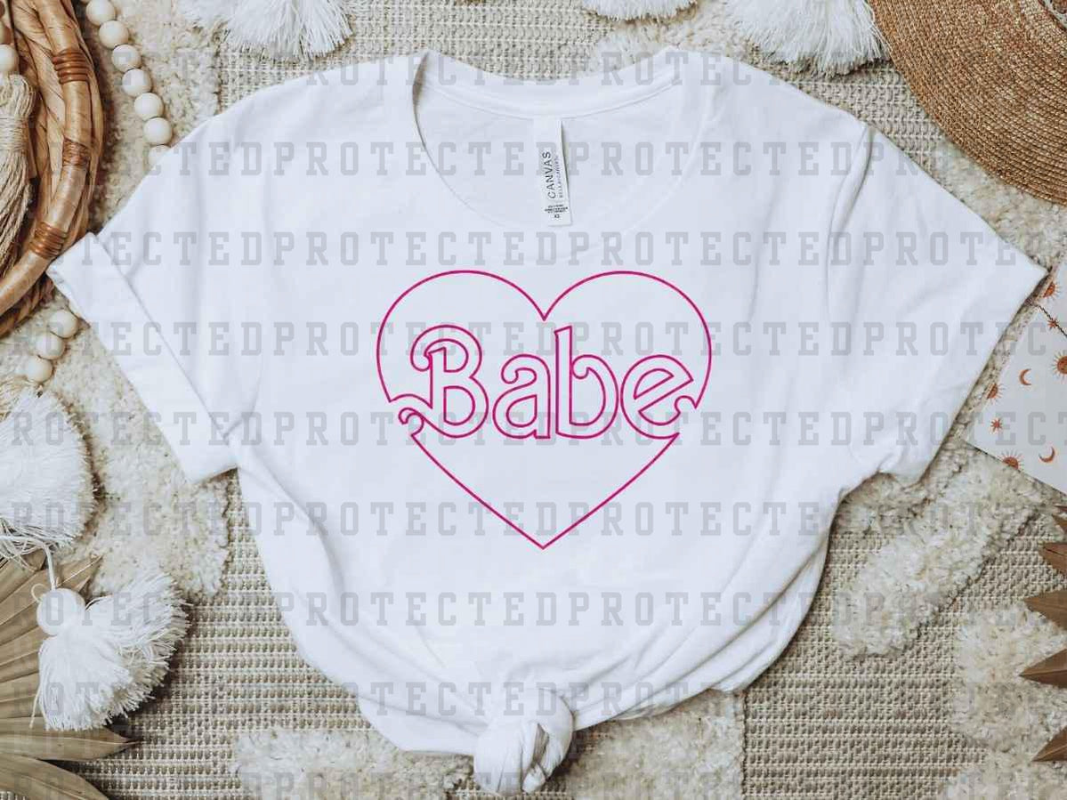 BABE HEART *SINGLE COLOR* - DTF TRANSFER