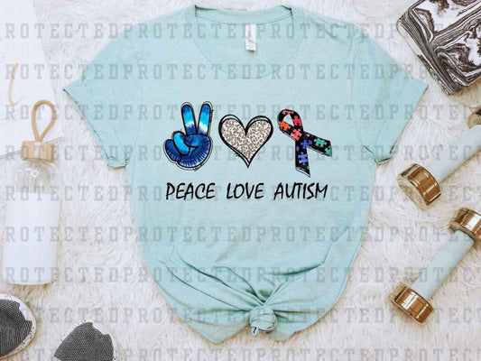 PEACE LOVE AUTISM PUZZLE RIBBON - DTF TRANSFER