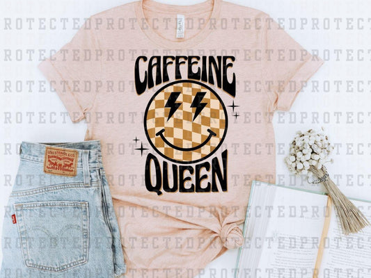 CAFFEINE QUEEN SMILEY - NON-DISTRESSED - DTF TRANSFER