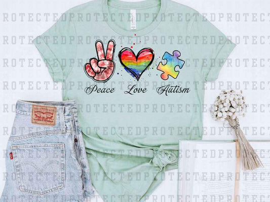 PEACE LOVE AUTISM RAINBOW - DTF TRANSFER