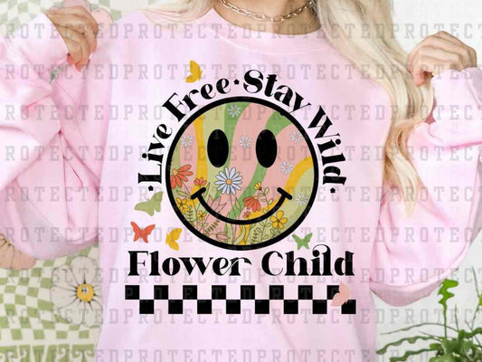 LIVE FREE STAY WILD FLOWER CHILD - DTF TRANSFER