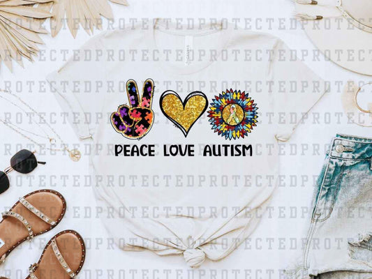 PEACE LOVE AUTISM FLOWER - DTF TRANSFER