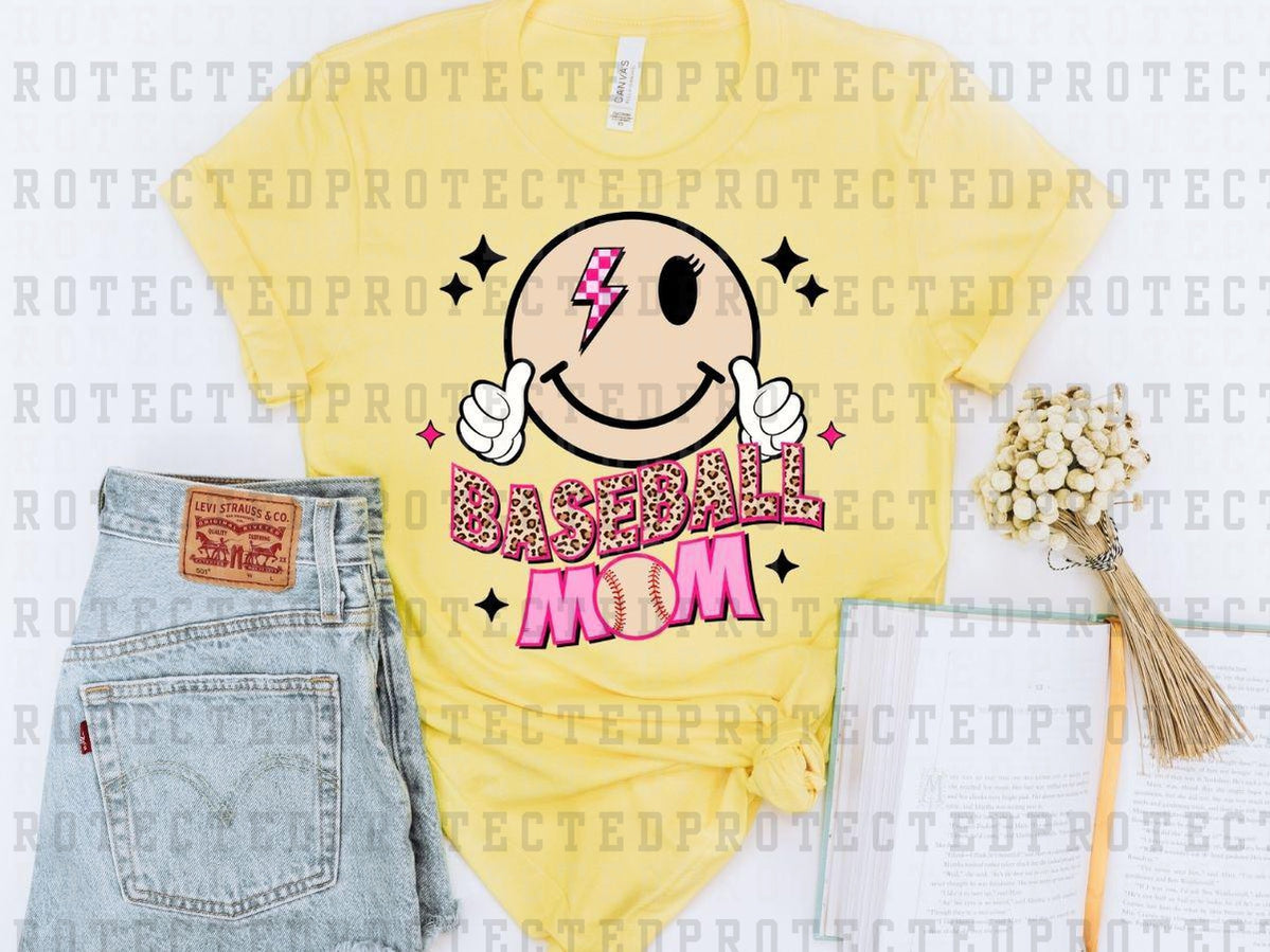 BASEBALL MOM SMILEY - DTF TRANSFER