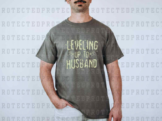 LEVELING UP TO HUSBAND *SINGLE COLOR* - DTF TRANSFER