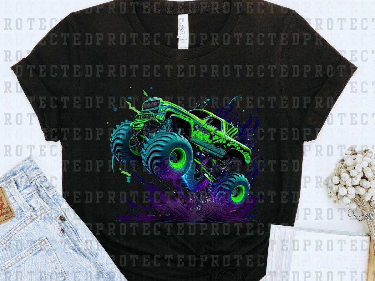 NEON GREEN MONSTER TRUCK - DTF TRANSFER