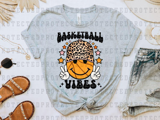 BASKETBALL VIBES SMILEY LEOPARD HAT - DTF TRANSFER