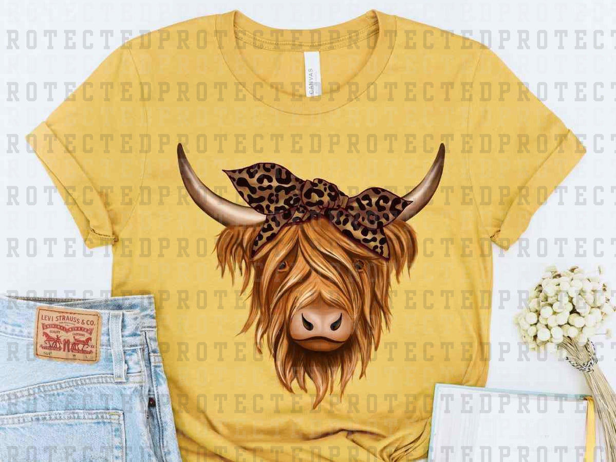 LEOPARD HIGHLAND COW - DTF TRANSFER